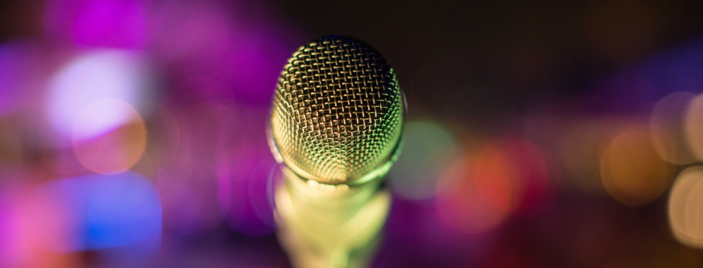 Microphone with colourful background